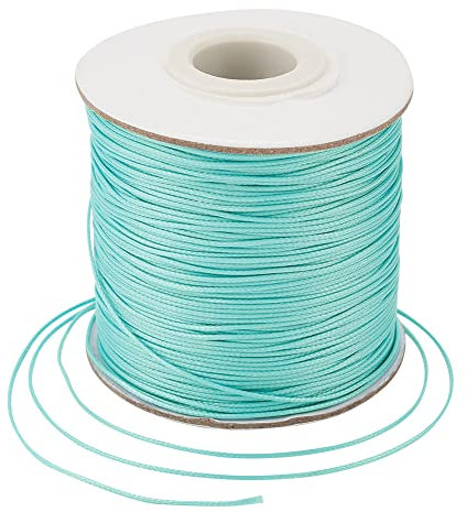 Bestewelry Cordoncino in poliestere cerato, 169 metri, 0,5 mm, filo per perline per la realizzazione di gioielli e bracciali, macramè e cuoio, colore: turchese scuro