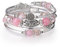 FULU AUTUMN Avvolgere il Braccialetto a Strati D'argento con Perline Bracciali Rigidi Impilabili Bohémien Gioielli Regali per La Festa Della Mamma(Rosa)