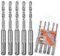 HPMAISON SDS Plus Rotary Hammer Drill Bit Set 6mm x 110mm, 5PCS Cross Drill Bits Hammer Impact Drill Bit 4-Cutter Carbide Tips for Drilling Stone, Concrete, Brick Wall, Cement, Masonry