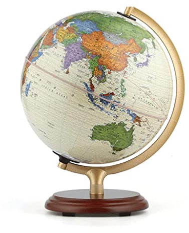 POCHY Belle Globes Globe géographique Globe terrestre en Bois sur Pied Globe terrestre géographique illuminé pour Le Bureau à Domicile de l'école Pratique Mode