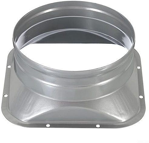 Flangia per tubi in metallo da 100 mm, con fondo quadrato, attacco per tubo di scarico, resistente alle alte temperature