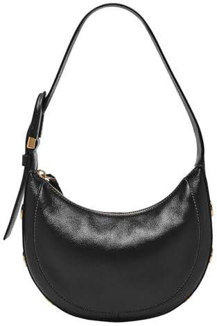 Fossil Damentasche Harwell, LiteHide schwarze Leder Halbmondtasche, L: 22,9 cm, B: 7,6 cm, H: 14 cm, ZB1916001