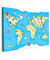 MuchoWow© Leinwand Bilder Groß 120x80 cm XXL Wanddeko Wohnzimmer Aesthetic Room Decor Deko Zimmer Wandbilder Modern Fotogeschenke Wand Bild Weltkarte Kinder - Landkarte Welt - Tiere - Kinderzimmer
