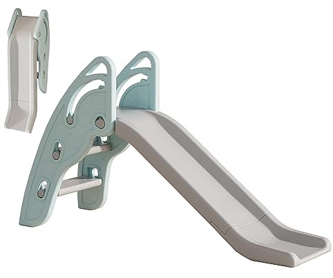 Gupamiga Toboggan Exterieur pour Enfants avec Poignées, Pente de Toboggan Extra Longue et Escaliers Antidérapants, Haute Résistance, Assemblage Facile et Pliable (Bleu)
