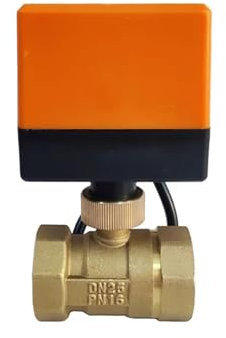 DN25 Elektrischer Kugelhahn mit Motor, 3-Draht-Messing-Motorkugelhahn, elektrischer Antriebskran, 220 V, 24 V, 12 V, Wasserventile (Color : 12VDC, Size : DN25)