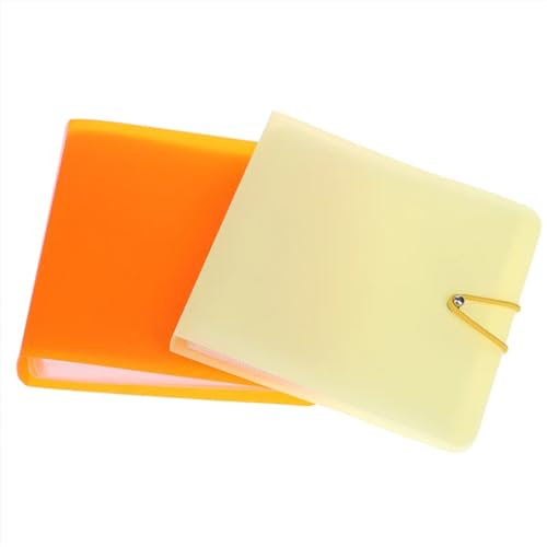 TECHNOZONIC DVD Storage Case, Portable CD Holder Case CD DVD Wallet Holder Organizer for Car Travel (Orange, 24 Capacity)