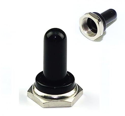 5 Stück/10 Stück Gummikappe schwarz M12 x 0,75 12 mm for mittlere Kippschalter KN3C (Color : 10PCS)