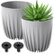 PECZEKO Blumentopf matt, Pflanzkübel aus Übertopf Kunststoff Dekorativer Topf für, groß und klein Pflanzen, 2er-Set blumenkübel, blumenkübel kräutertopf, (2 Pack) Grau, ø 30 cm