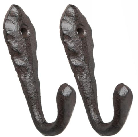 Novaliv 2x Gusseiserne Wandhaken 8,5x2,5x4 cm einfache Montage stabil sicher ideal für Wand-Dekoration Garderobe Vintage Stil robust langlebig und elegant Dekoration Haken Kleiderhaken