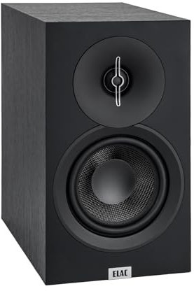 ELAC Debut 3.0 DB53-BK Regal-Lautsprecher, Aramidfaser, Bassreflex, 2,5 cm Aluminium-Kuppelhochtöner und 13,3 cm Aramidfaser-Tieftöner, 1 Paar, Schwarz