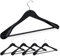 Relaxdays Anzug Kleiderbügel, 5er Set, breite Schulter, 360° drehbarer Haken, Hosenstange, Holzkleiderbügel, schwarz