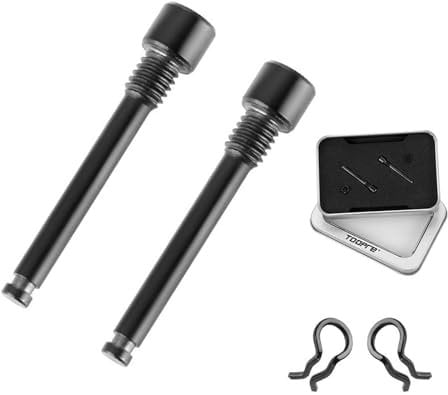 Bamyli 2 Pcs M4 Titanium Bolts for Bike Disc Brake Pads Threaded Pin Inserts Screw Disc Brake Pad Pin Axle with Circlips for Threaded Hydraulic Disk Caliper (Black)