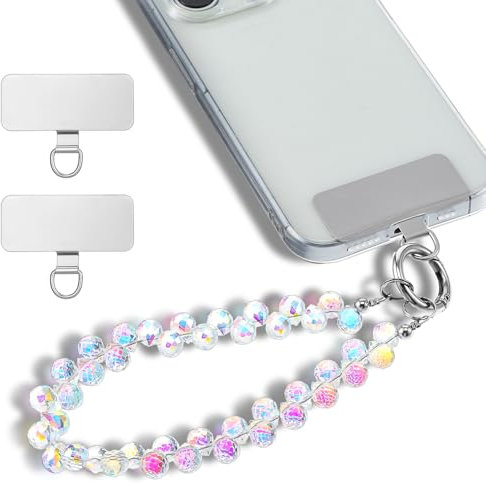 JIEYAO Beaded Phone Wrist Strap, Cellphone Lanyard ChainDetachable Fashion Phone Lanyard Wristlet Sparkling Wristlet Bracelet for Women for Most Smartphones