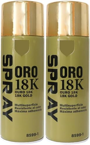 MORE FREE-Pintura Spray Especial Oro 18K Multicolor Profesional 400ml Adecuado Metal Madera y Plástico Pack de 2 unidad