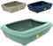 CAT CENTRE Green Open Cat Litter Tray With Rim Jumbo 57cm Kitten Pet Toilet Plastic Loo Pan Box Anti-Spillage Portable Rounded Corners Detachable Rim Easy Cleaning No Spilling