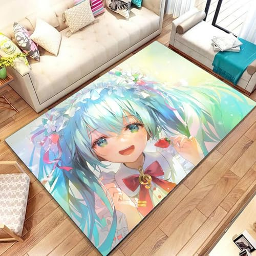 KIDSLOVE Anime Teppich, Anime-Mädchen Teppich Wohnzimmer 160x230cm Schlafzimmer Kinderteppich Cartoon Mädchen Kinderzimmer, Weihnachtsdekoration (2,40x60cm)