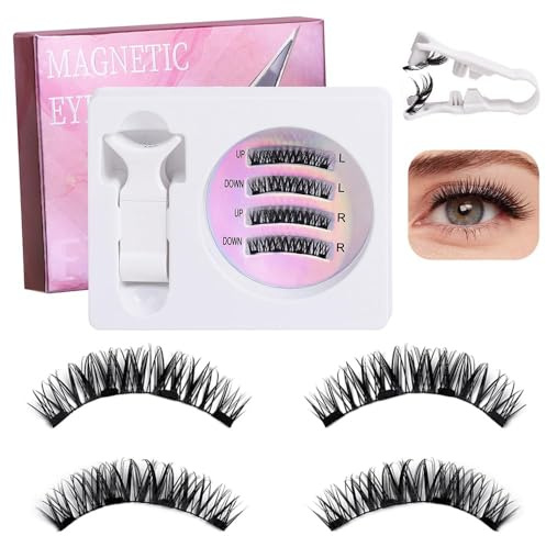 TTPSRY Cils Magnétiques Naturels Réutilisables avec Applicateur Faux Cils Volume 3d sans Colle Extension Cils Aimantés