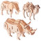 VICASKY 3 STK Tier Puzzle Puzzle laubsägen für D Tierpuzzle Children's Interest Puzzle Home Decoration Puzzle Puzzlematte Bastelpuzzle Tier-Puzzle-Modell Holz