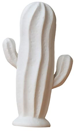 Homoyoyo Cactus in Ceramica Bianca - Statuetta Decorativa Per Casa e Ufficio - Soprammobile Elegante in Ceramica Per Arredamento Moderno Figura Ornamentale Unica Per Librerie e