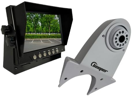 BEEPER RWEC300X - Kit de cámara de visión trasera de techo para utilidades - Pantalla 7'' HD, visión nocturna, impermeable IP68, fácil instalación - Cámara de retroceso furgoneta y vehículos