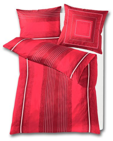 Kleine Wolke 6060453954 Bettwäsche St.Louis 155 x 220 cm und 80 x 80 cm 2-teilig Rubin