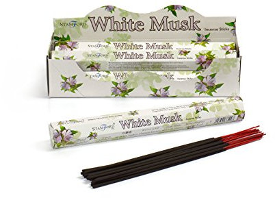 STAMFORD INC. 37109 White Musk Incense Sticks, 20 Sticks x 6 Packs