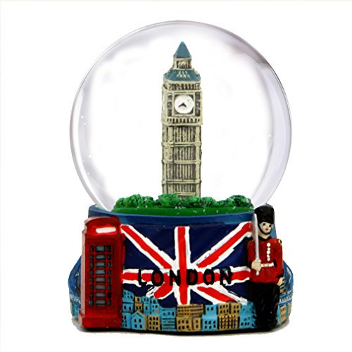 Londoner Schneekugel mit Big Ben und Union Jack-Flagge, 65 mm, London-Schneekugel