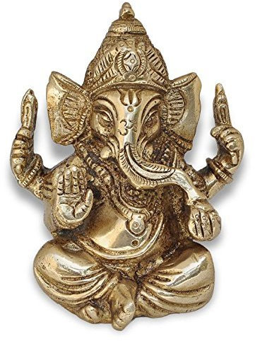 Zap Impex ® Ganesh, Ganpati, Messing Statue Indische Handcrafted Religiöse Skulptur von Ganesha, Antik-Look aus massivem Messing Skulptur Artefakt, Weinlese-dekorative, wertvolle Sammlung, Messing Finish, Hand Religiöse Geschenk, (2.5 Der Ganesha)