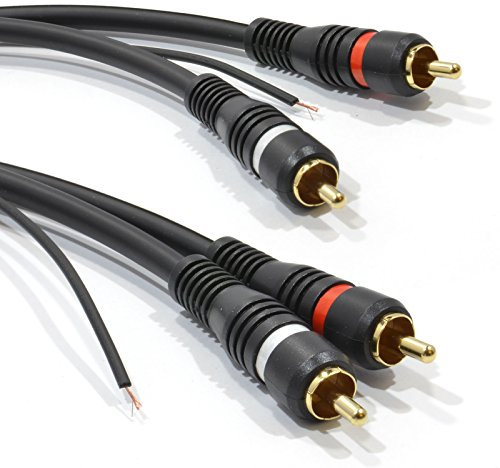 kenable 2x Chinch Abgeschirmtes Cinch Audio Kabel Oxygen Free Kupfer & Tag Draht 2 m [2 Meter/2m]
