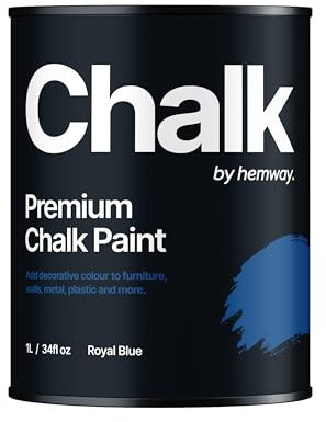 Hemway - Premium Chalk Paint - Royal Blue 1 L | Chalky Matt Shabby Chic Finish for Interior Furniture & Walls | Quick Dry & 1 Coat