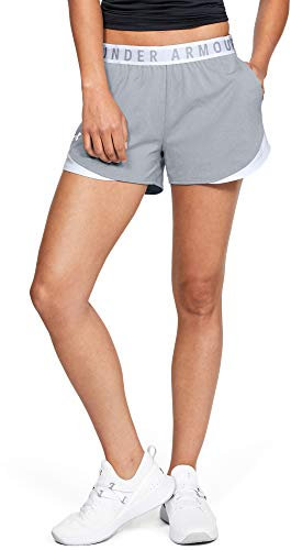Under Armour Women's UA Play Up Shorts 3.0, Board Shorts, Gray/White