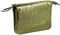 Clairefontaine 400016C - Porte-Monnaie, Trousse 2 Compartiments 13x9cm en Véritable Cuir d'Agneau, Cuirisé Vert