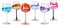Perle d'Arte set von 6 Weinglas Ego cl. 43 multicolour von Hand bemalt Glas, Murano Venedig Stil