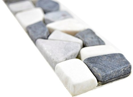 Marbre pierre naturelle gris blanc noir Bordure Ciot frise murale 10 frises