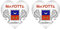 Akachafactory 2X Sticker Aufkleber Flaggen Flagge Fahne Herzen YT Mayotte