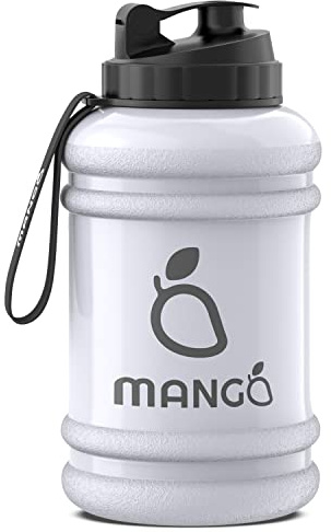 MANGO 2.2L Water Bottle With Straw and Time markings - BPA Free Xl Jug - Extra Large Durable Sports Bottles With Flip Cap - Ideal For Gym and Bodybuilding - Large Sports Reusable Water Bottle (Clear)