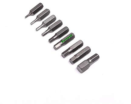 Barnwell Set of 9 Hexagon/Hex/Allen Metric Screwdriver Bits 1.5,2,2.5,3,4,5,5.5,6,8mm