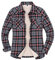 Giacca da donna in flanella foderata in pile, camicia in flanella con bottoni - - M