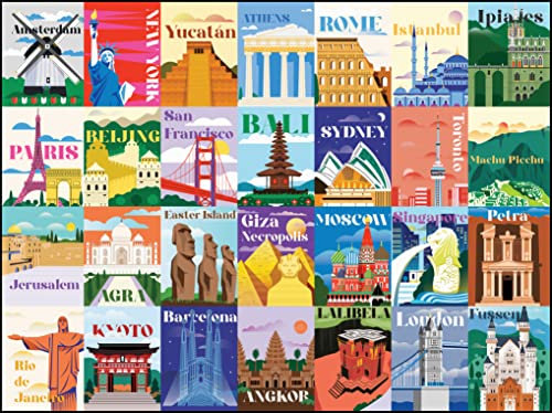 LetsPuzl Worldwide Landmark Jigsaw Puzzles – 1000 Piece Adult Puzzle/Travel Puzzle/Vintage Jigsaw Puzzle Stunning/Unique Puzzles/Cool Adult Puzzle/Amazing Jigsaws / 20 x 27/ 3 Fun Bonus Items by