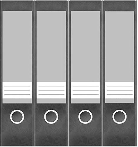Etiketten für Ordner | Grau 7 | 4 breite Aufkleber für Ordnerrücken | Selbstklebende Design Ordneretiketten Rückenschilder