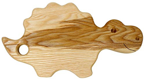 Frühstücksbrettchen aus Holz mit Tiermotiv Dino inkl. Eierhalter, Geschenk für Kinder