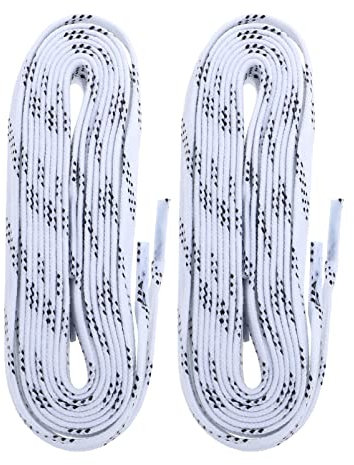 Lacets de Hockey Ciré 96 Pouces de Hockey Blanc de Hockey de Glace Blancs de Chaussures Plates pour Skate Chaussures (244Cm X 10Mm)