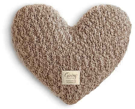 DEMDACO Camel Brown Giving Heart 11 x 10 Plush Polyester Decorative Throw Pillow