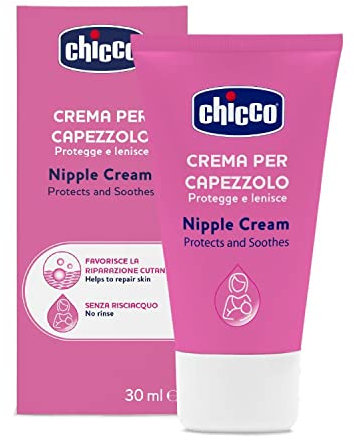 Chicco Crema per Capezzoli, Prepara il Capezzolo all'Allattamento, Nutriente, Senza Profumo e Sicura per i Bambini, non Macchia i Tessuti