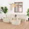 Gecheer 5-TLG. Palettensofa Sofagarnitur Gartensofa Ecksofa Lounge Gartengarnitur Sitzgarnitur Sitzgruppe Gartenmöbel Gartenset Palettenmöbel mit Tisch/Ottomane Imprägniertes Fichtenholz