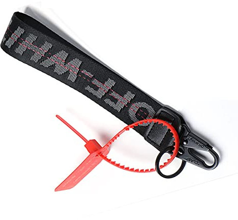 LUVEHANDICRAFT Classic Keychain, Lanyard Keychain, White Wristlet Keychain Lanyard for Keys Can Hang Key,Wallet,Jeans Decoration,Black