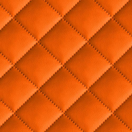 dogsfavorite Kunstleder gesteppt kaschiert Meterware Leder Polsterstoff Stoff 140cm orange