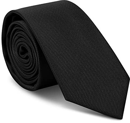 URAQT Herren Krawatten, Klassische Schmale Krawatte 6 cm für Herren, Elegant Hochzeit Krawatte für Büro oder Festliche Veranstaltunge(Schwarz)