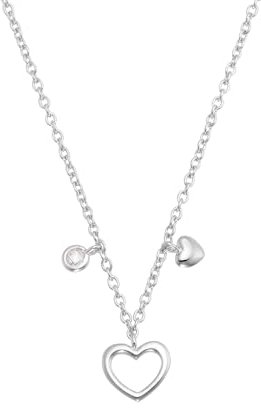 s.Oliver Kette mit Anhänger 925 Sterling Silber Mädchen Kinder Halsschmuck, mit Zirkonia synth., 37+3 cm, Silber, Herz, Kommt in Schmuck Geschenk Box, 2034165