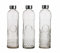 Housetronics Glass Water Bottles 1 Litre-3 Pack Bpa-Free Embossed Clear Water Bottle Glass With Airtight, Leakproof, Stainless Steel Lids-1 Liter Glas Bottles With Lids-Glas Water Bottle For Fridge